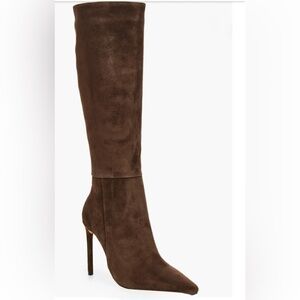Tony Bianco Apollo Espresso Suede pointy Toe Knee Boots 9
